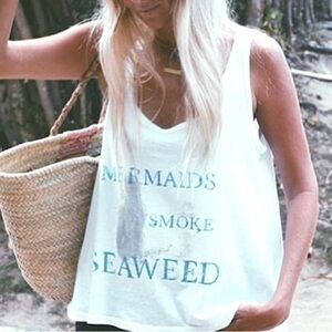 Mermaids smoke seaweed tank top